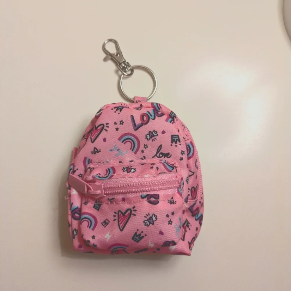 Mini Backpack Keychain with Rainbow Design - Picture 2 of 4